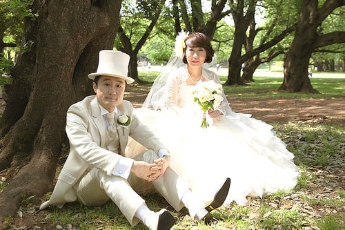 ブライダル写真 撮影場所 世田谷公園 カジュアル
