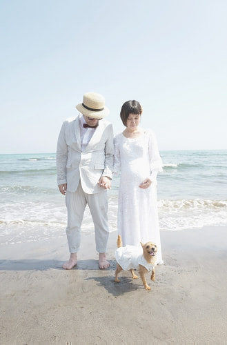 ブライダル(エンゲージメントフォト)写真 撮影場所 鎌倉(海) 家族写真４