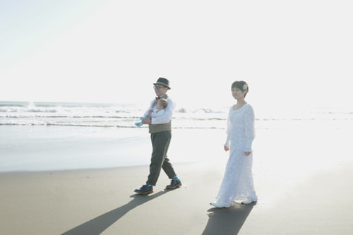 ブライダル(エンゲージメントフォト)写真 撮影場所 海(湘南) 鵠沼海岸