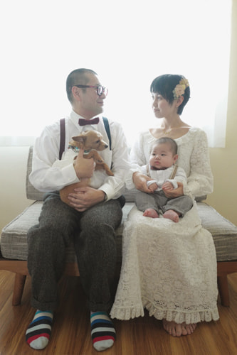 ブライダル(エンゲージメントフォト)写真 撮影場所 大和市(森) 自宅、家族写真２