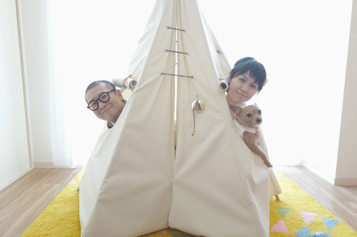 ブライダル(エンゲージメントフォト)写真 撮影場所 大和市(森) ティピーテント