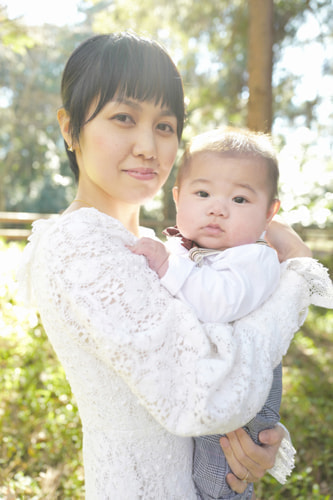 ブライダル(エンゲージメントフォト)写真 撮影場所 大和市(森) 新婦、子供