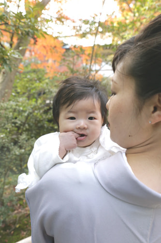 お宮参り写真 撮影場所 鎌倉鶴岡八幡宮 赤ちゃん、かわいい写真